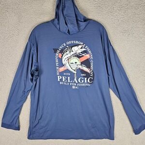 Pelagic Hooded Fishing T-Shirt Mens 2XL Aquatek High Performance Offshore Gear